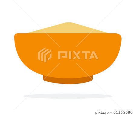 Grain cous cous in an orange dish flat isolated 61355690