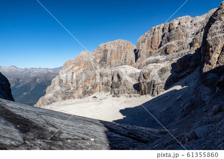 View of the mountain peaks Brenta Dolomites. View of the mountain peaks Brenta Dolomites. 61355860
