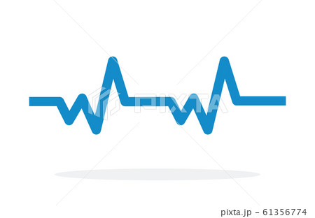 Pulse cardiogram vector icon flat isolated Pulse cardiogram vector icon flat isolated 61356774