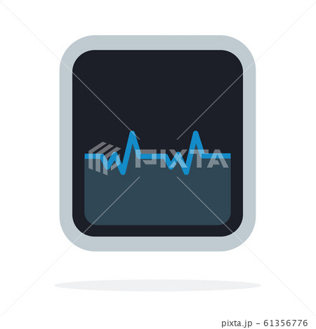 Heart rate on the monitor flat isolated 61356776