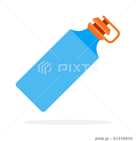 Blue sports plastic water bottle flat isolated Blue sports plastic water bottle flat isolated 61356830