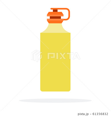 Yellow sports bottle for water flat isolated 61356832