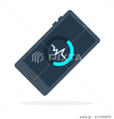 Heart rate on your smart phone flat isolated 61356856