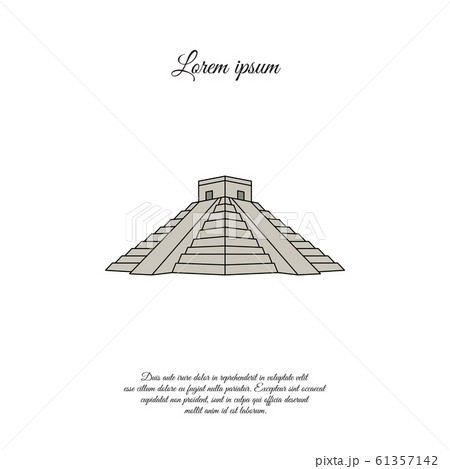 Chichen Itza color vector icon, sign, symbol Chichen Itza color vector icon, sign, symbol 61357142