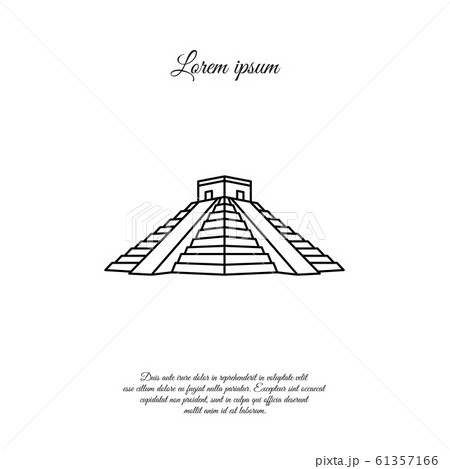 Chichen Itza vector line, linear icon, sign, symbol Chichen Itza vector line, linear icon, sign, symbol 61357166