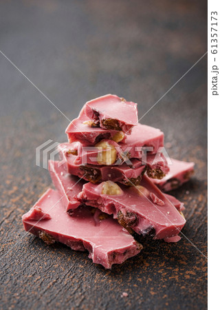 Pink or ruby chocolate, trendy food Pink or ruby chocolate, trendy food 61357173