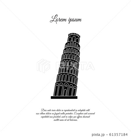 Leaning Tower of Pisa vector icon, sign, symbol 61357184