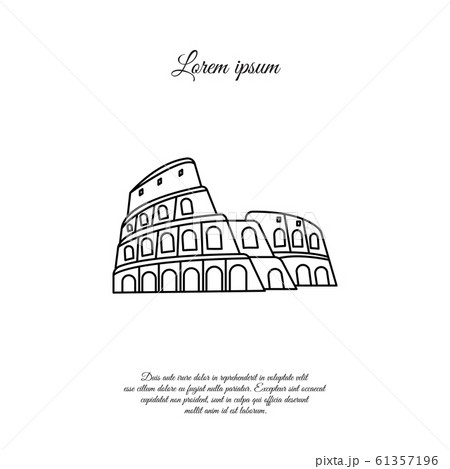 Colosseum in Rome vector line icon, sign, symbol Colosseum in Rome vector line icon, sign, symbol 61357196