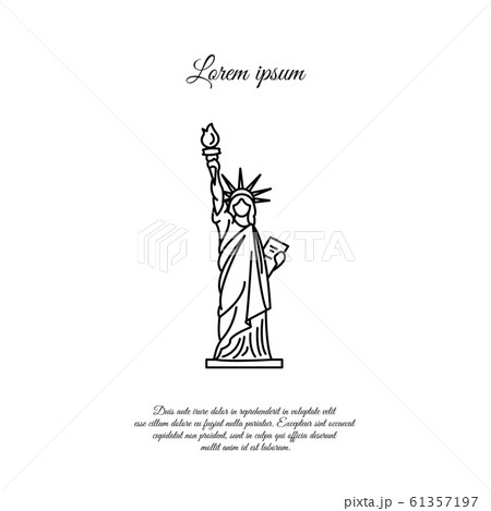 Statue of Liberty in New York vector line icon, sign, symbol 61357197