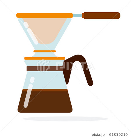 Coffee maker with filter vector flat isolated 61359210