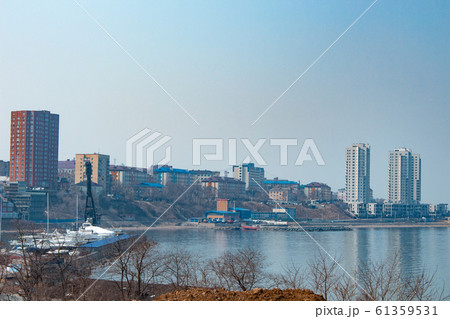 Vladivostok, Russia - Apr 25, 2018: View of the Vladivostok, Russia - Apr 25, 2018: View of the 61359531