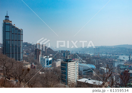 Vladivostok, Russia - Apr 25, 2018: View of the Vladivostok, Russia - Apr 25, 2018: View of the 61359534