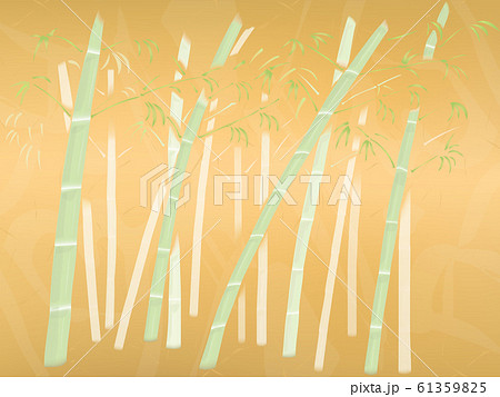 竹林の金背景 和のイメージ のイラスト素材