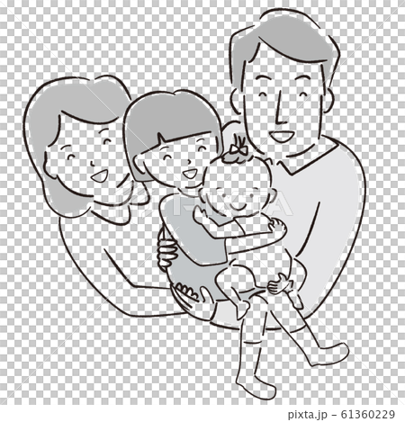 Hand-painted family love 2 daughter and baby grayscale Hand-painted family love 2 daughter and baby grayscale 61360229