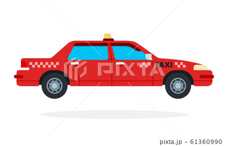 Red urban taxi vector flat isolated 61360990