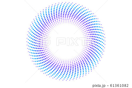 青系グラデーションのドットサークルデジタルサイバー背景のイラスト素材