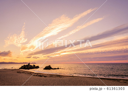 水晶浜の夕暮れ 61361303