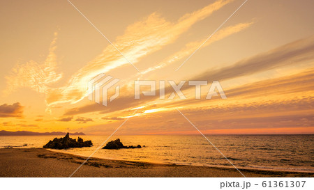 水晶浜の夕暮れ 水晶浜の夕暮れ 61361307