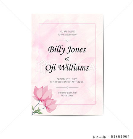 Wedding invitation with flowers 61361964