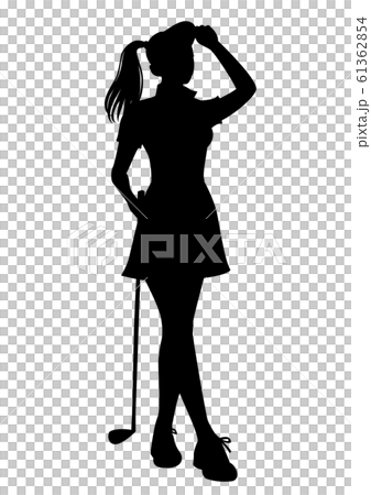 Golf Silhouette Women Golfer Pose 08 Stock Illustration