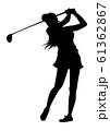 ゴルフのシルエット　女子ゴルファー　ポーズ21 61362867