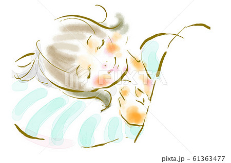 女性 快眠 水彩 女性 快眠 水彩 61363477