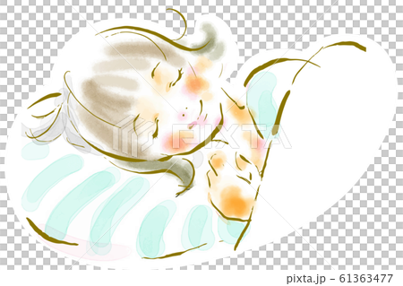 女性 快眠 水彩 女性 快眠 水彩 61363477