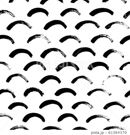 Black tribal seamless pattern with semicircles. 61364370