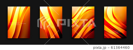 Wave covers set with fluid gradients. Dynamic trendy abstract background with flowing wavy lines. Vector Illustration Wave covers set with fluid gradients. Dynamic trendy abstract background with flowing wavy lines. Vector Illustration 61364460