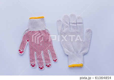 Pair of working cotton gloves. Pair of working cotton gloves. 61364854