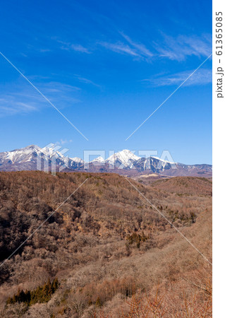 八ヶ岳高原大橋からの八ヶ岳眺望 冬の写真素材