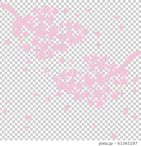 さくら 桜 シンプル シルエット 影絵 切絵のイラスト素材