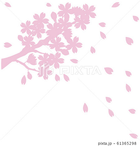 さくら 桜 シンプル シルエット 影絵 切絵のイラスト素材