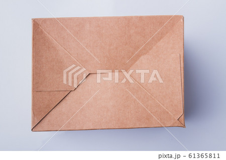 Top view mail cardboard box. Top view mail cardboard box. 61365811