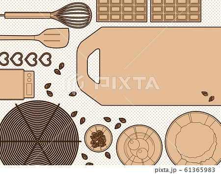 キッチン用品のイラスト背景 単色 のイラスト素材