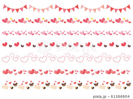 ハートの飾り罫セット 61366604
