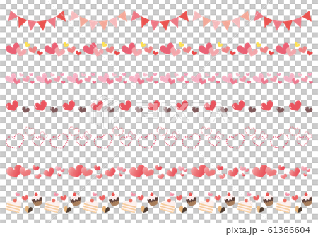 Heart decoration border set 61366604