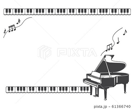 ピアノ 鍵盤の素材イラスト フレーム のイラスト素材