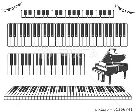 ピアノ 鍵盤の素材イラストのイラスト素材 61366741 Pixta