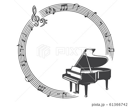 ピアノ 音符の素材イラスト フレーム のイラスト素材