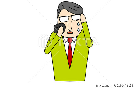 涙を拭く男性のイラスト素材