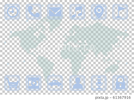 World map and network icons - Stock Illustration [61367916] - PIXTA