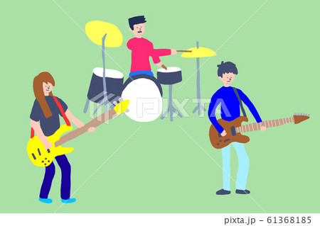 ３ピースバンドのイラストのイラスト素材