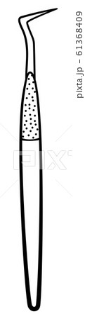 Dental probe for dentist in black lines on white 61368409