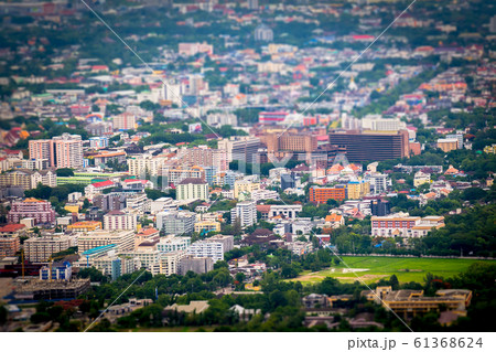 Tilt and shift miniature effect of buildings in Tilt and shift miniature effect of buildings in 61368624