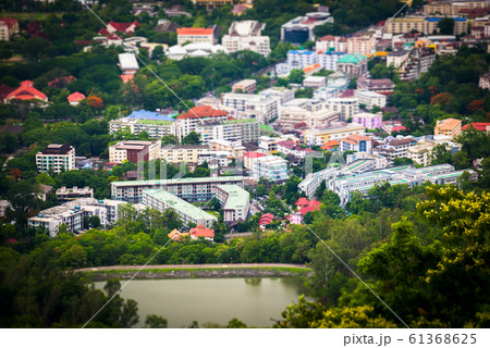 Tilt and shift miniature effect of buildings in Tilt and shift miniature effect of buildings in 61368625