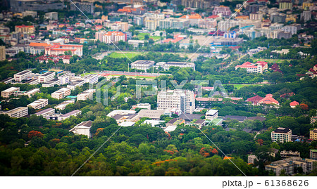 Tilt and shift miniature effect of buildings in Tilt and shift miniature effect of buildings in 61368626
