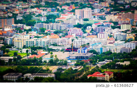 Tilt and shift miniature effect of buildings in Tilt and shift miniature effect of buildings in 61368627