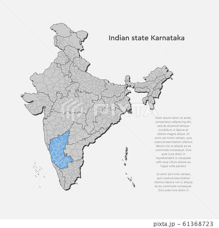 India country map and Karnataka state template India country map and Karnataka state template 61368723