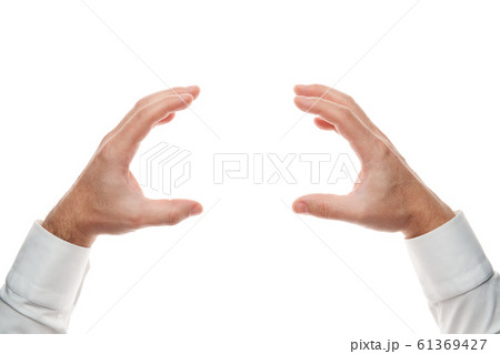 Man hands, grab gesture isolated on white Man hands, grab gesture isolated on white 61369427
